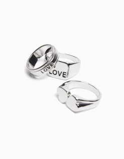 HOMME BERSHKA One Love*Pack 3 bagues love