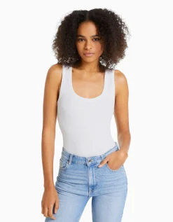 FEMME BERSHKA Packs*Pack 2 T-shirts sans manches bord-côte
