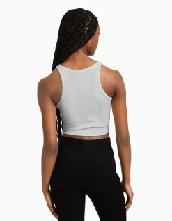FEMME BERSHKA Packs*Pack 2 T-shirts sans manches bord-côte