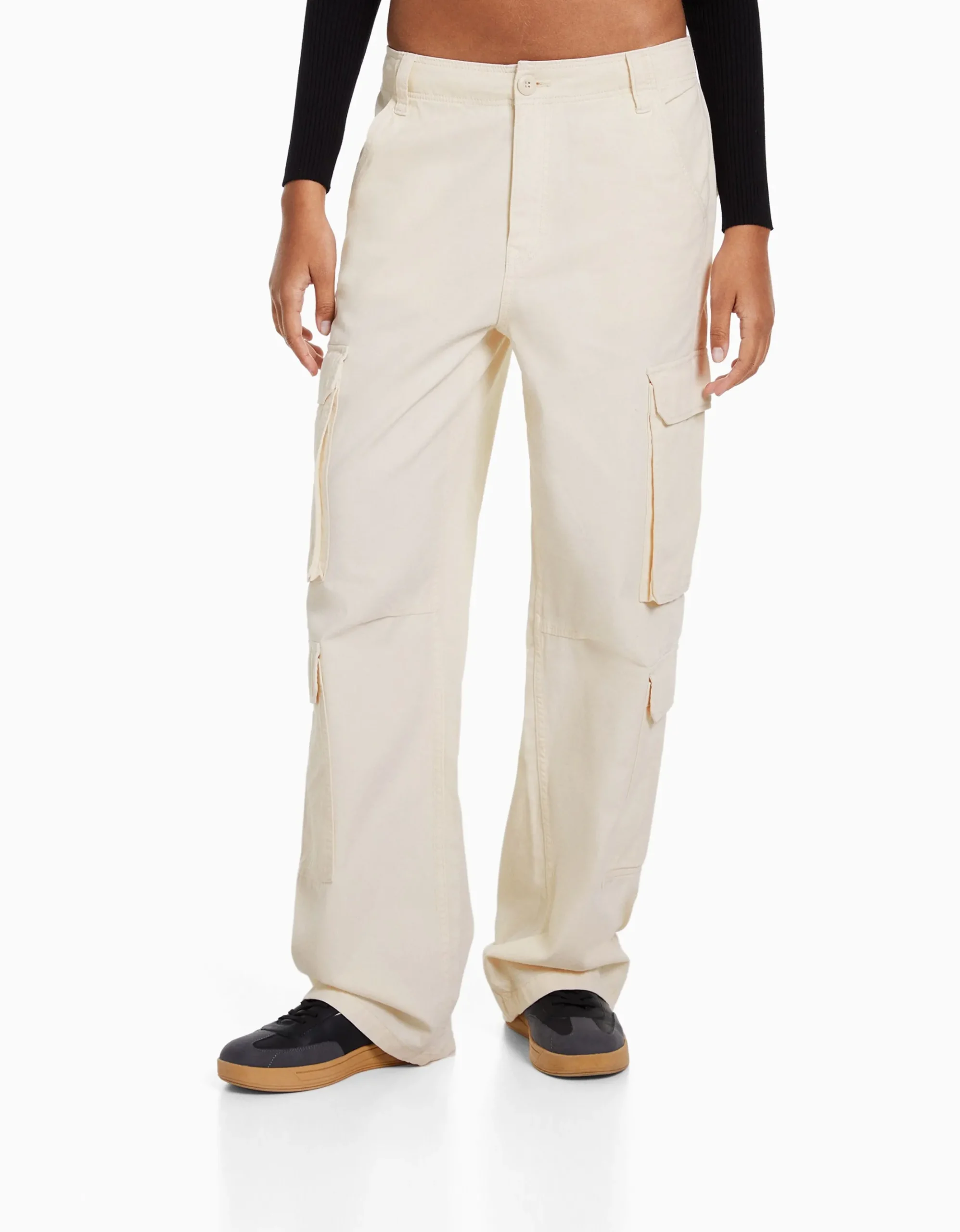 FEMME BERSHKA Vêtements*Pantalon cargo moulant serge multipoches
