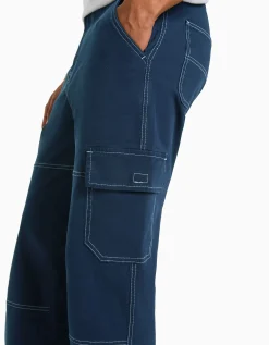 HOMME BERSHKA Pantalons*Pantalon cargo wide coutures contrastes