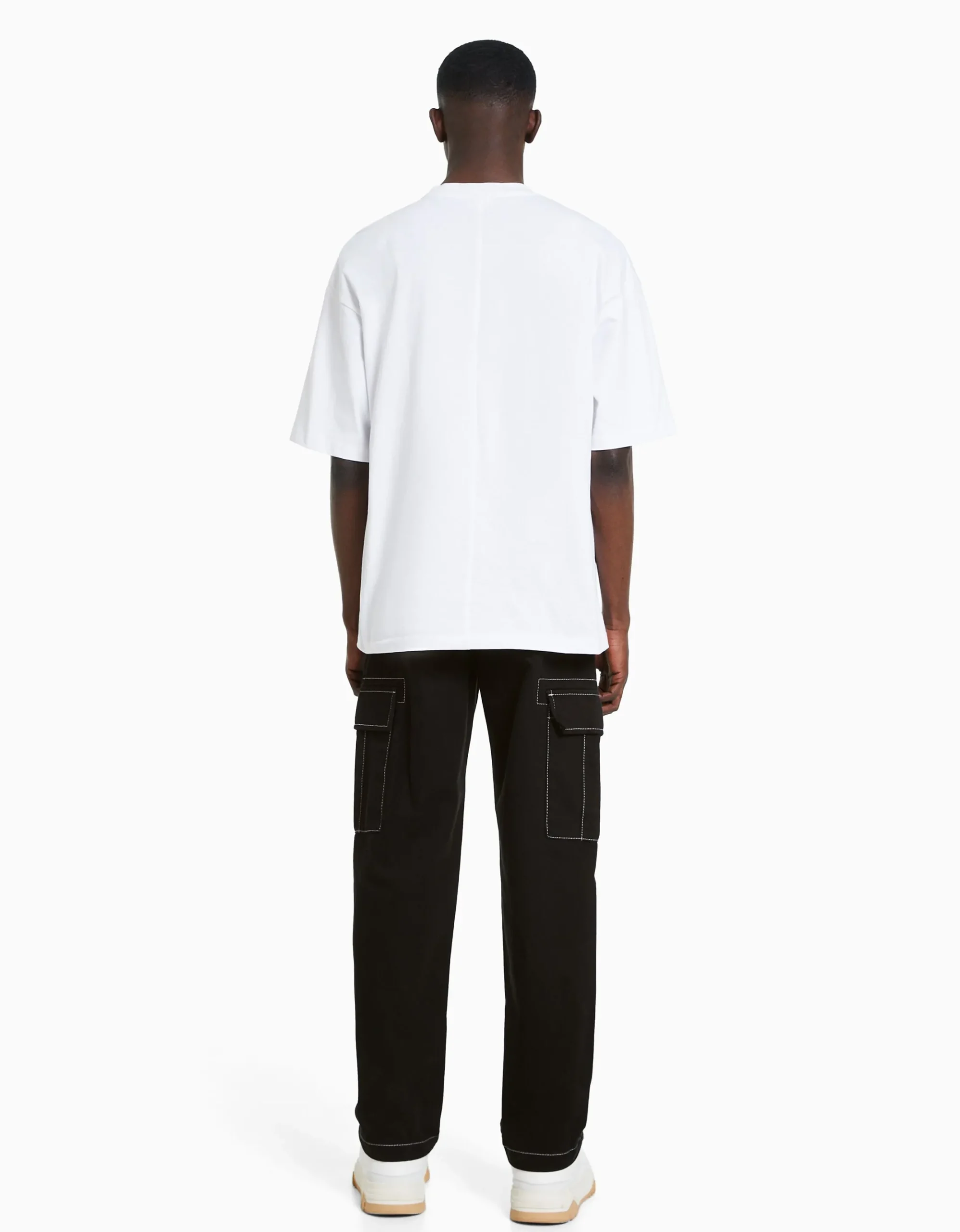 HOMME BERSHKA Vêtements*Pantalon cargo wide fil contraste
