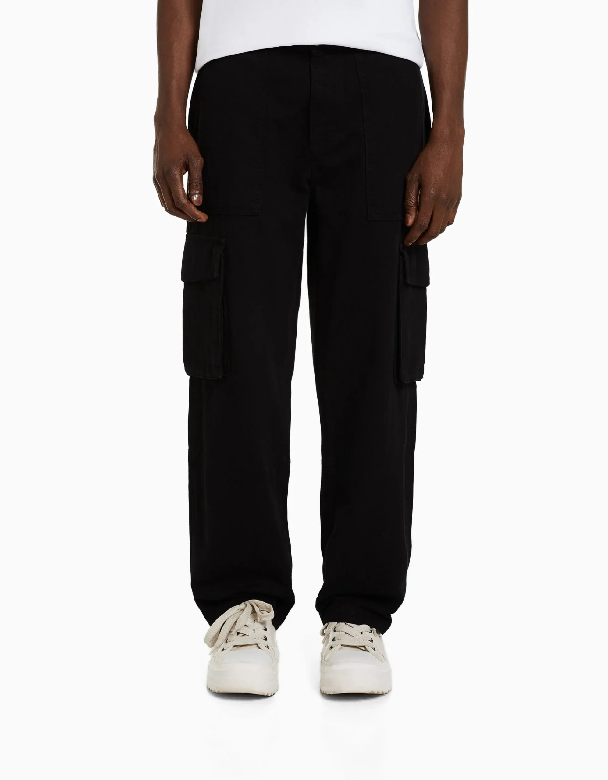 HOMME BERSHKA Vêtements*Pantalon cargo wide leg coton
