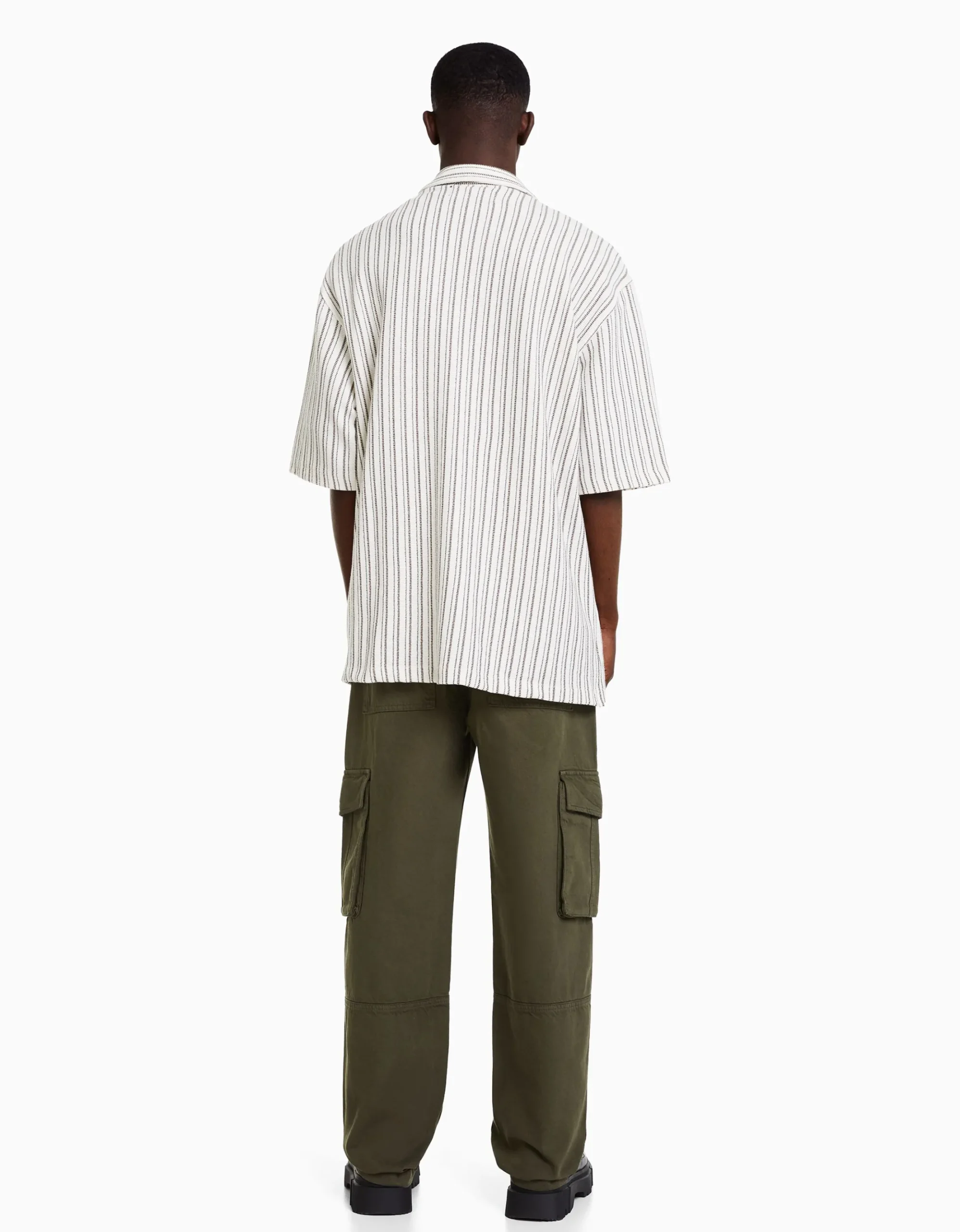 HOMME BERSHKA Vêtements*Pantalon cargo wide leg coton