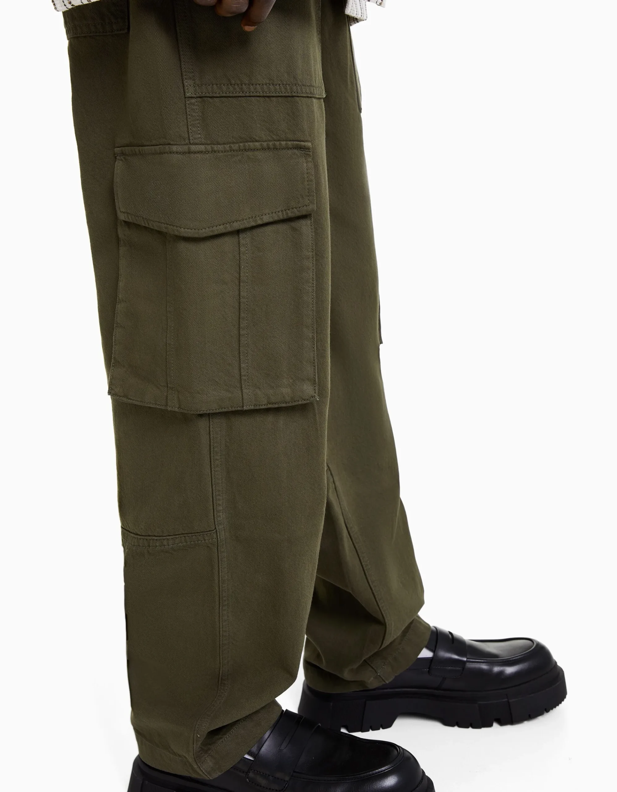 HOMME BERSHKA Vêtements*Pantalon cargo wide leg coton