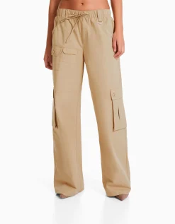 FEMME BERSHKA Pantalons*Pantalon cargo wide leg multipoches