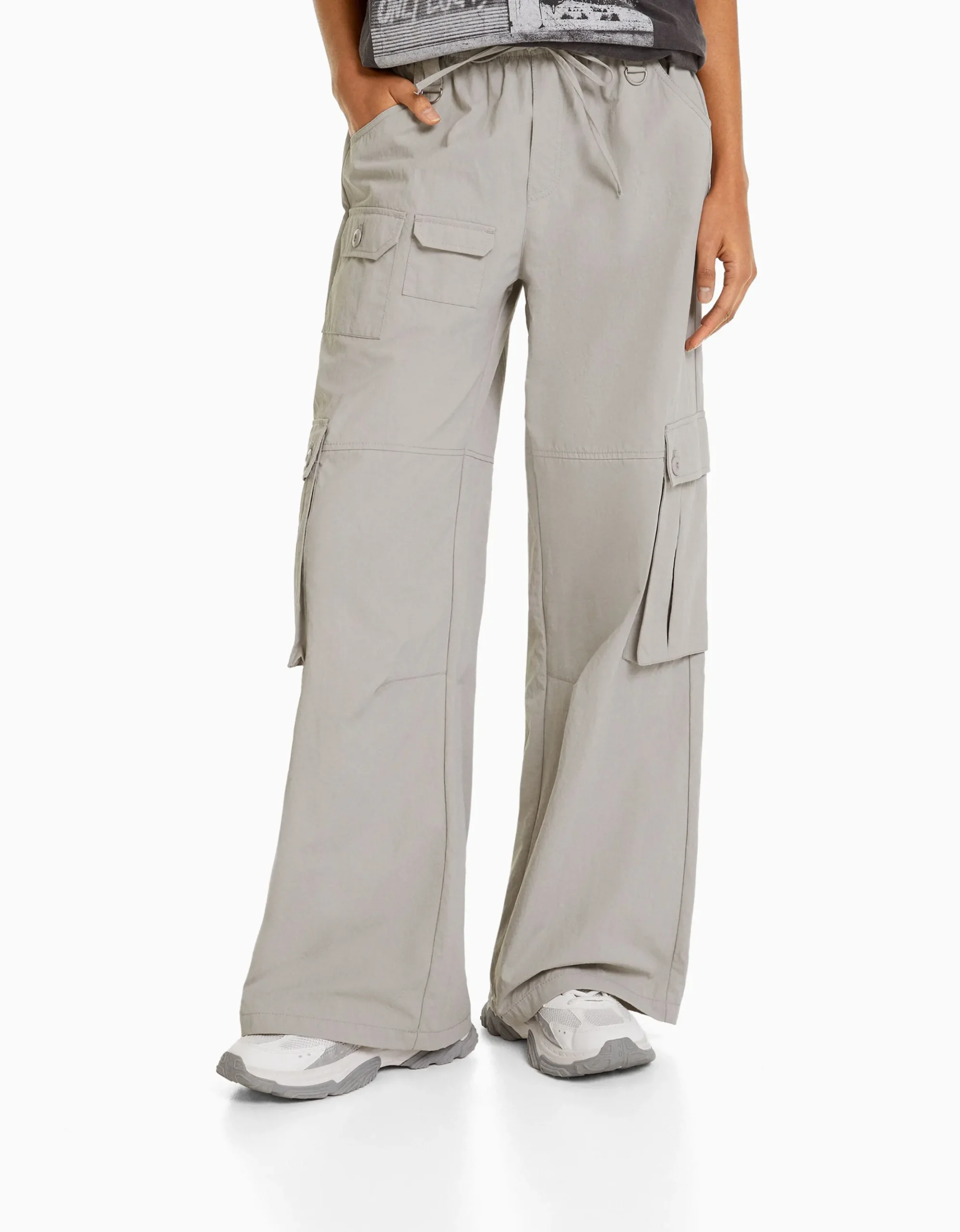 FEMME BERSHKA Vêtements*Pantalon cargo wide leg multipoches