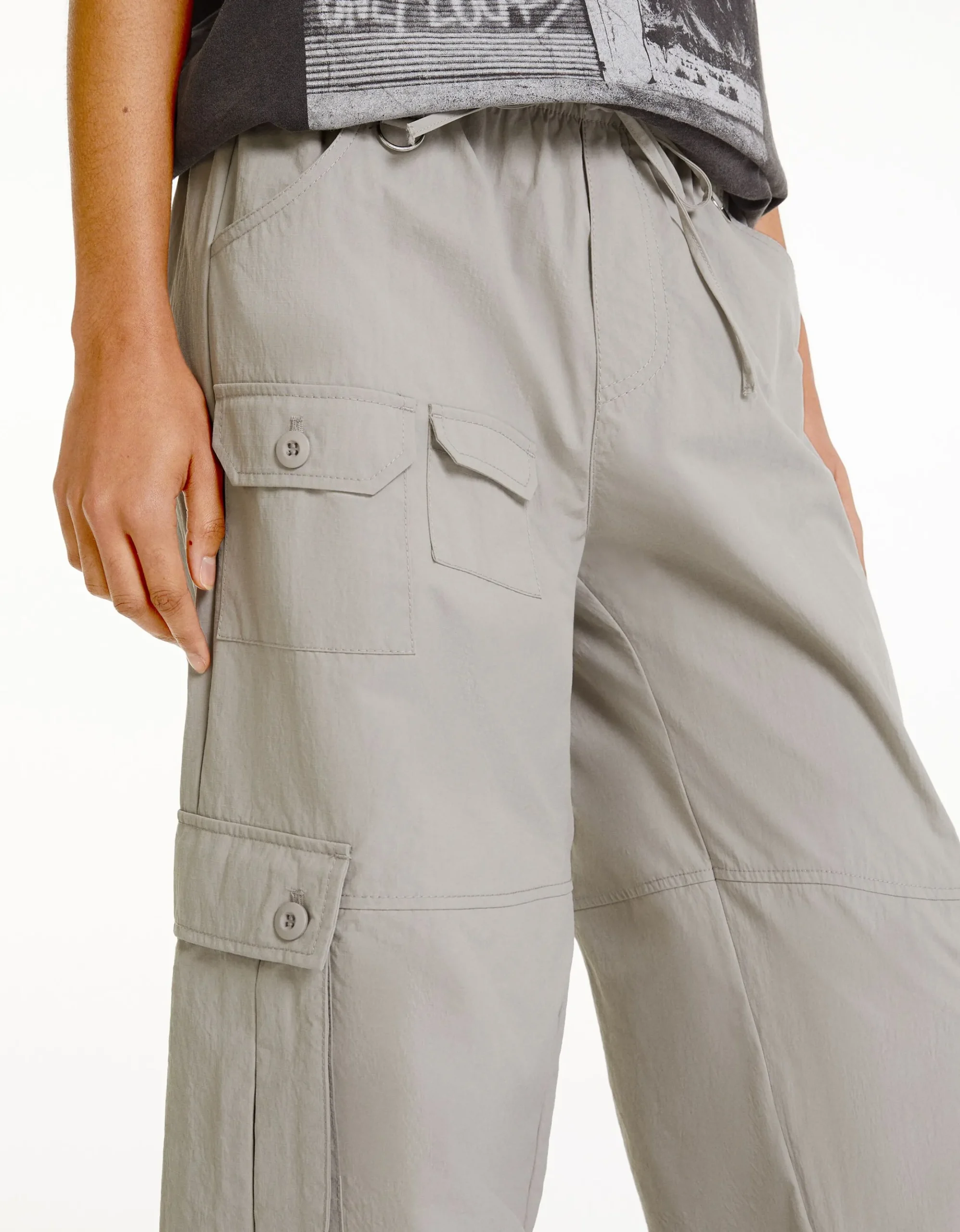 FEMME BERSHKA Vêtements*Pantalon cargo wide leg multipoches
