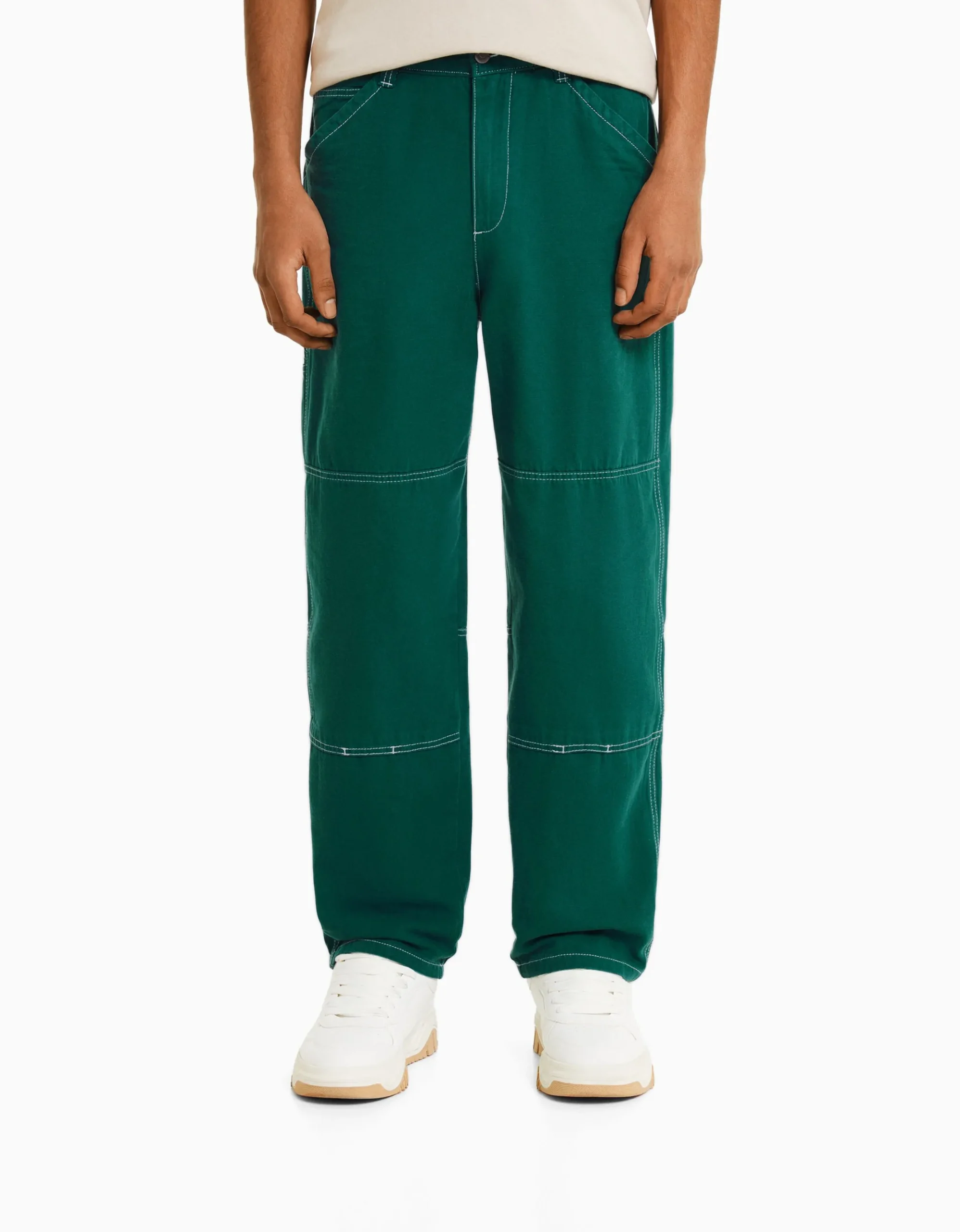 HOMME BERSHKA Twin sets*Pantalon carpenter coton