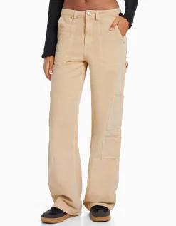 FEMME BERSHKA Pantalons*Pantalon carpenter loose fit toile