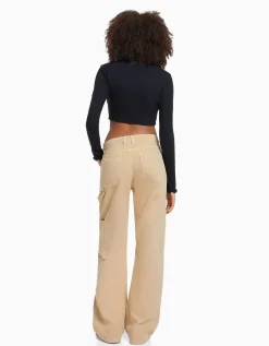 FEMME BERSHKA Pantalons*Pantalon carpenter loose fit toile