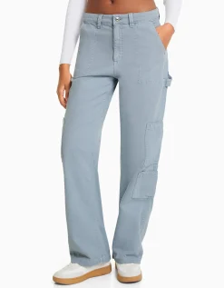 FEMME BERSHKA Pantalons*Pantalon carpenter loose fit toile