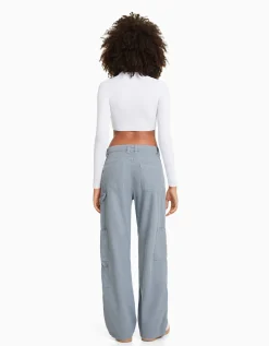 FEMME BERSHKA Pantalons*Pantalon carpenter loose fit toile