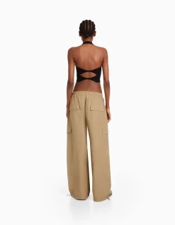 FEMME BERSHKA Pantalons*Pantalon jogger cargo parachute