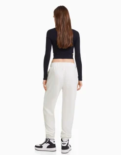 FEMME BERSHKA Pantalons*Pantalon jogger molleton imprimé