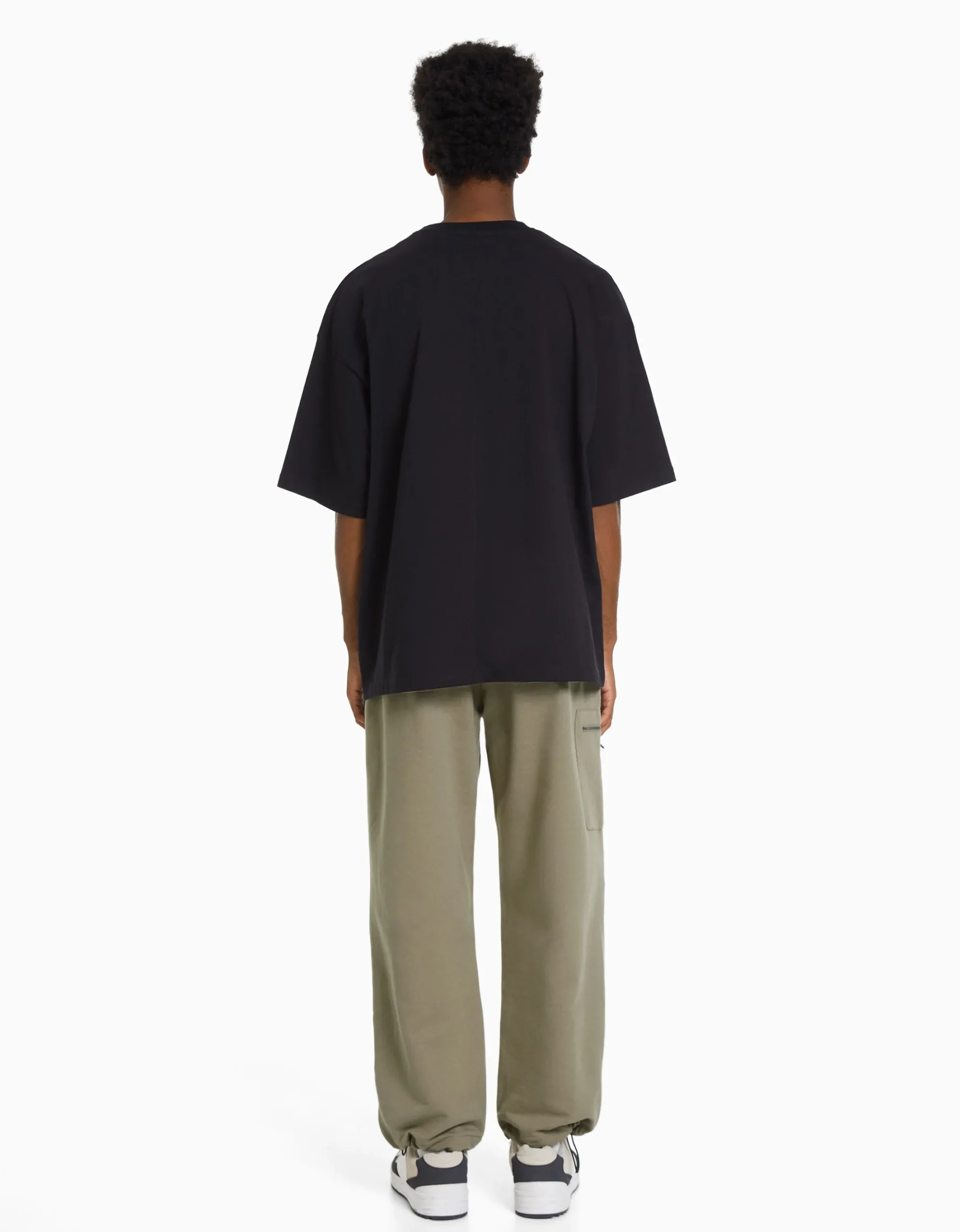 HOMME BERSHKA Pantalons*Pantalon parachute molleton poche fermeture Éclair