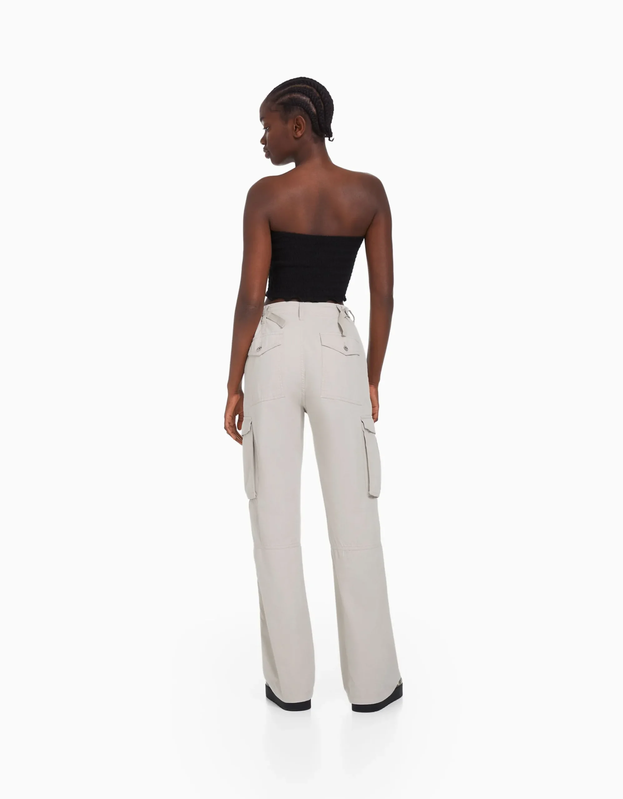 FEMME BERSHKA Pantalons*Pantalon straight cargo réglable