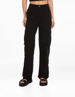FEMME BERSHKA Pantalons*Pantalon straight cargo réglable