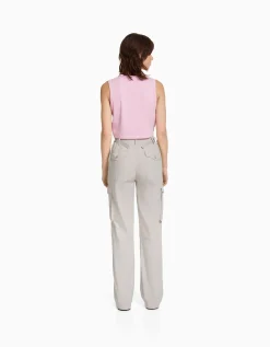 FEMME BERSHKA Vêtements*Pantalon straight cargo réglable