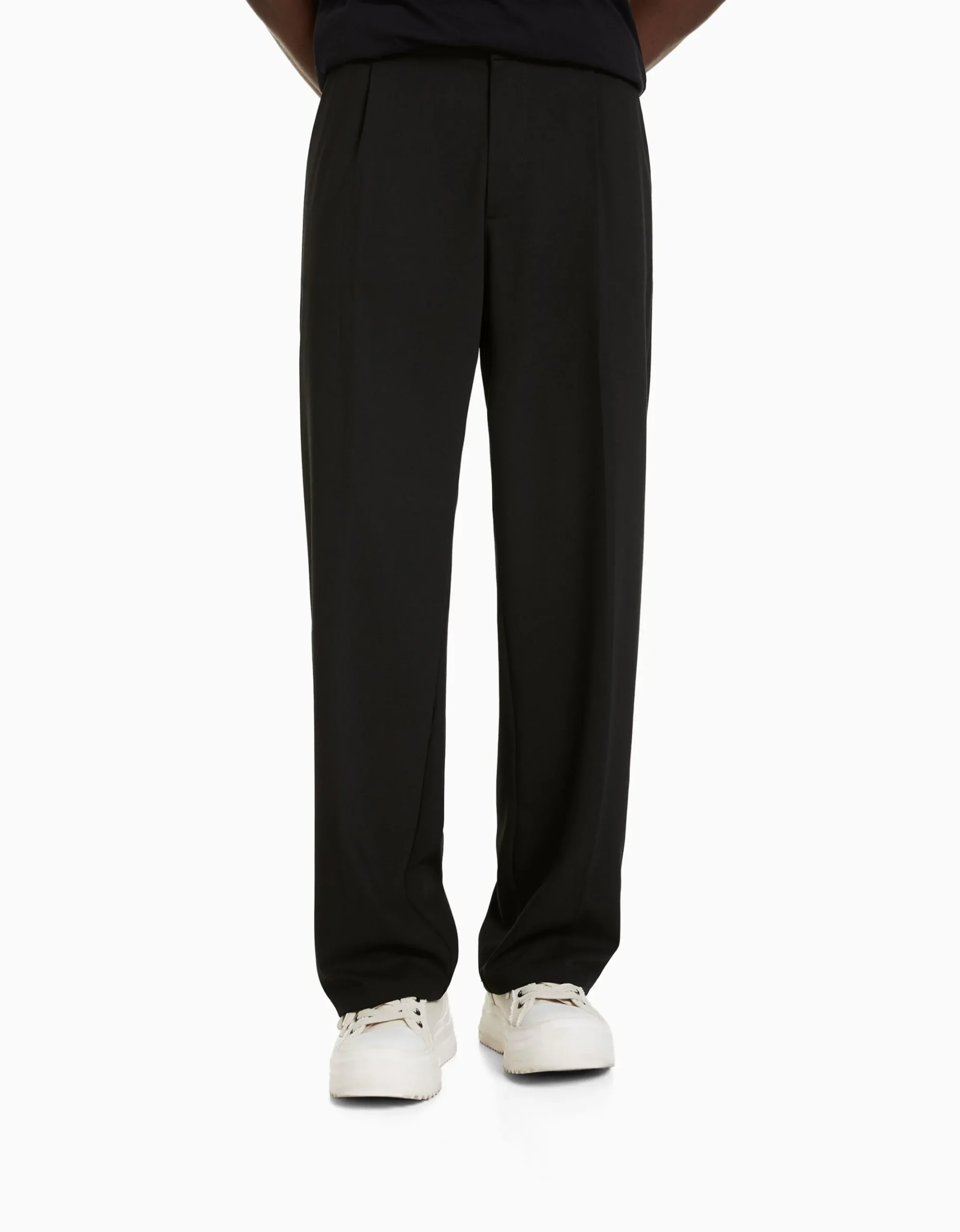 HOMME BERSHKA Pantalons et jeans*Pantalon tailleur semi-jogger wide