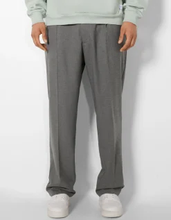 HOMME BERSHKA Pantalons et jeans*Pantalon tailleur semi-jogger wide