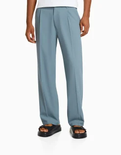 HOMME BERSHKA Pantalons*Pantalon tailleur semi-jogger wide
