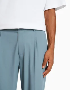 HOMME BERSHKA Pantalons*Pantalon tailleur semi-jogger wide