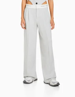 FEMME BERSHKA Pantalons*Pantalon tailoring imprimé