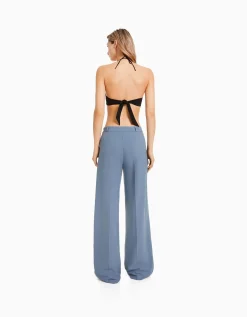 FEMME BERSHKA Basiques*Pantalon tailoring wide leg passants