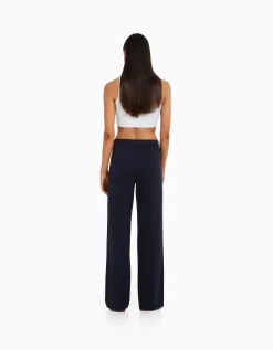 FEMME BERSHKA Basiques*Pantalon tailoring wide leg passants