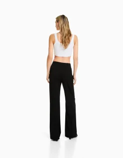 FEMME BERSHKA Vêtements*Pantalon tailoring wide leg passants