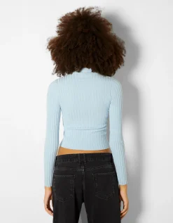 FEMME BERSHKA Pulls*Pull bord-côte col roulé