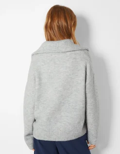 FEMME BERSHKA BSK Teen*Pull col montant fermeture éclair