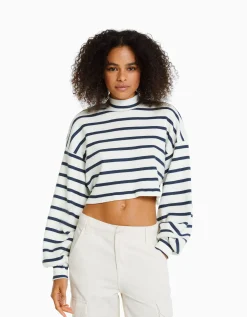 FEMME BERSHKA Maille*Pull cropped