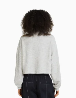 FEMME BERSHKA Pulls*Pull maille col roulé zippé