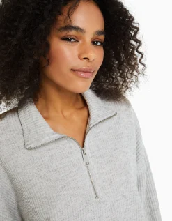 FEMME BERSHKA Pulls*Pull maille col roulé zippé