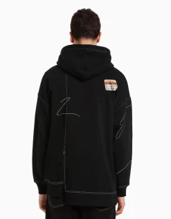HOMME BERSHKA Sweats*Pull oversize fil contraste