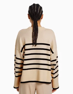 FEMME BERSHKA Maille*Pull oversize rayures