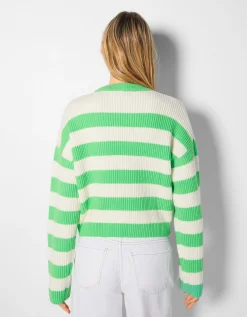 FEMME BERSHKA Maille*Pull rayé à col rond