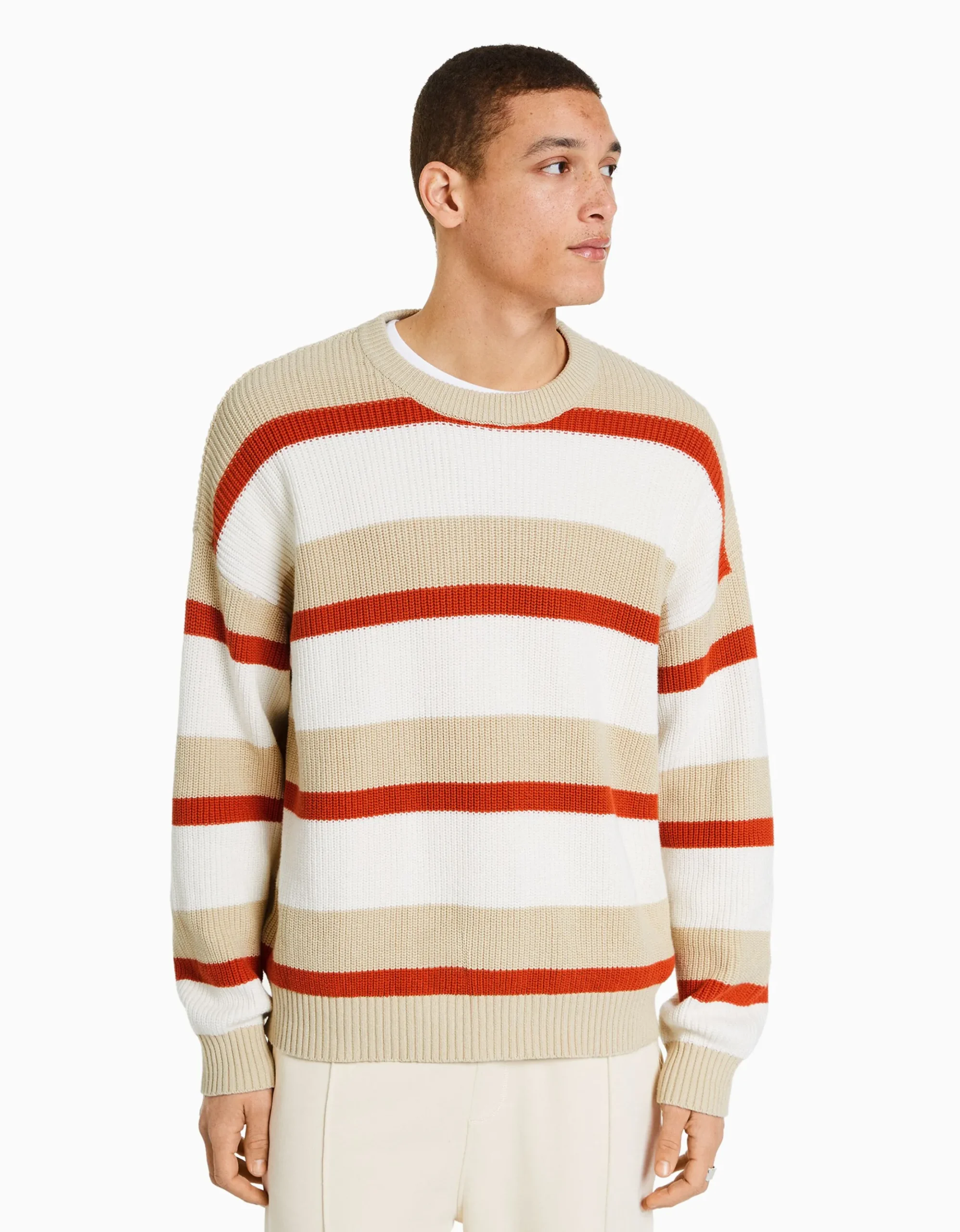HOMME BERSHKA Vêtements*Pull rayures horizontales