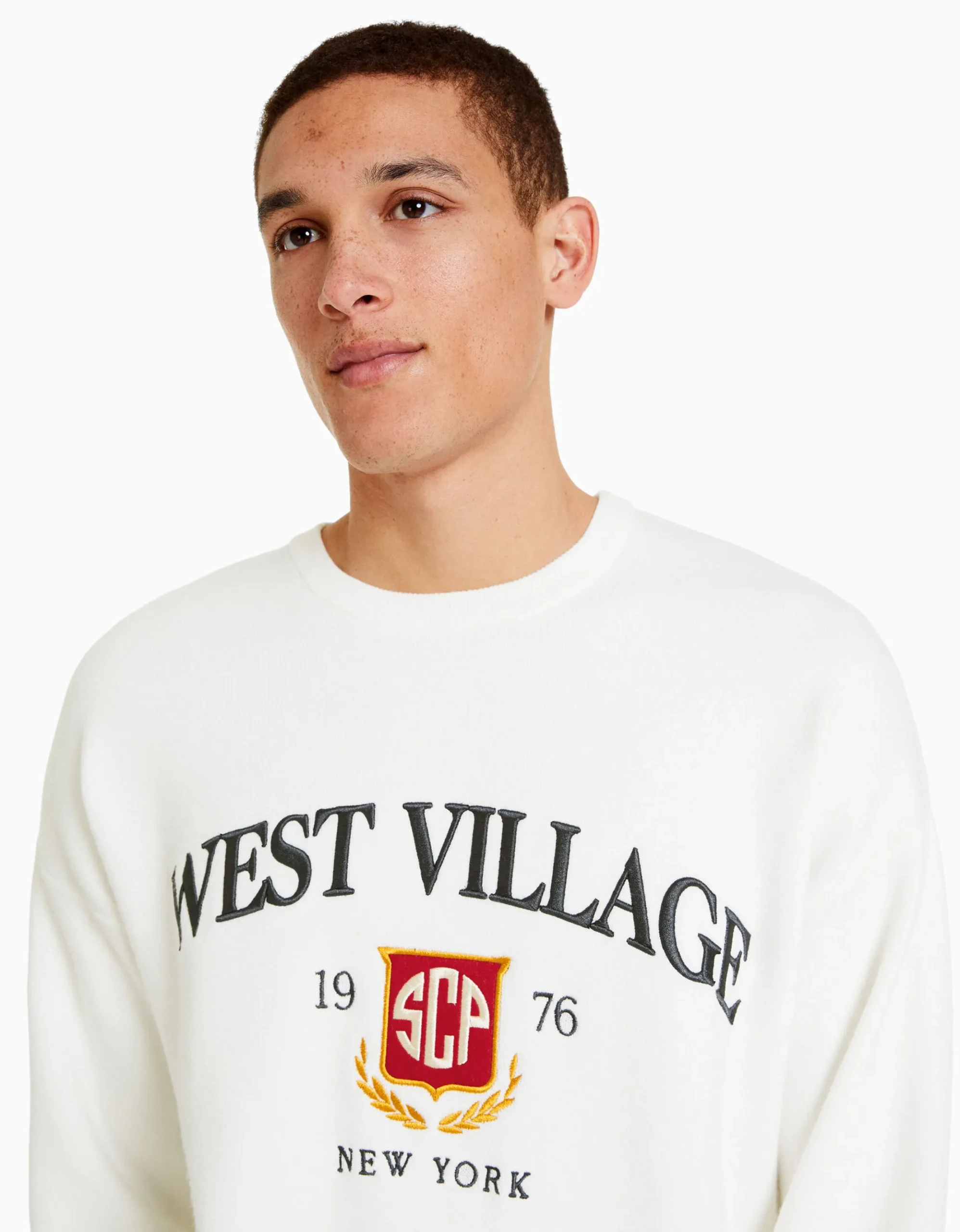 HOMME BERSHKA Vêtements*Pull varsity brodé