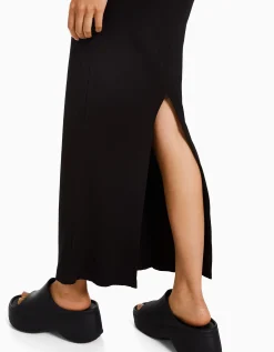 FEMME BERSHKA Vêtements*Robe longue bord-côte