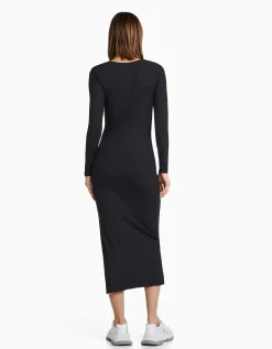 FEMME BERSHKA Robes*Robe midi manches longues décolleté asymétrique