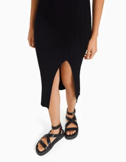 FEMME BERSHKA Basiques*Robe midi sans manches maille