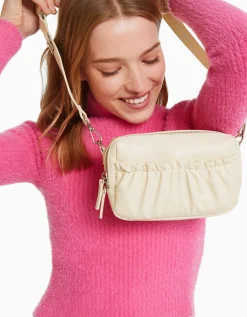 FEMME BERSHKA Similicuir*Sac bandoulière similicuir papillon