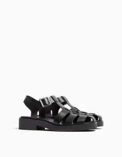 FEMME BERSHKA New*Sandales plates à lanières