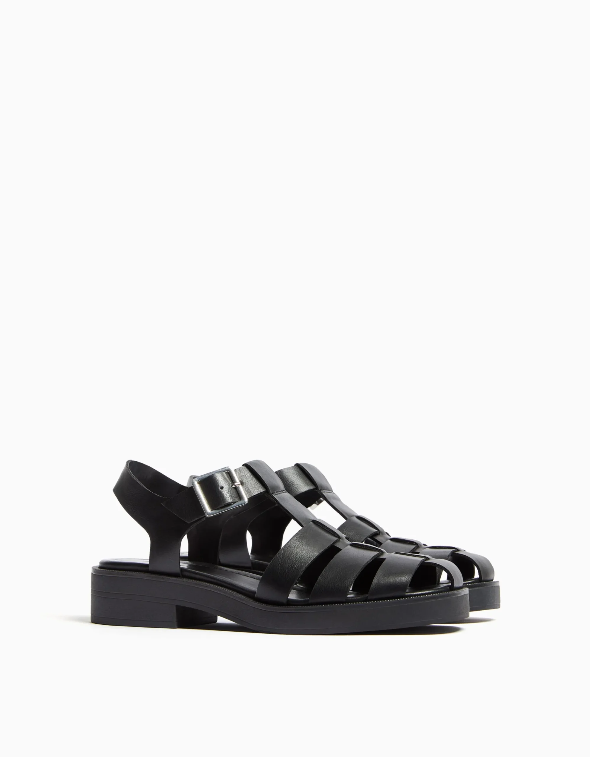 FEMME BERSHKA New*Sandales plates à lanières