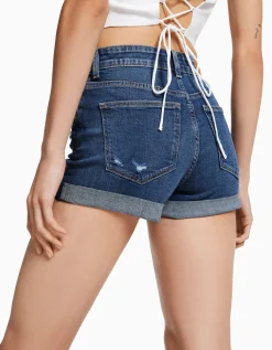 FEMME BERSHKA Shorts et bermudas*Short denim retroussé