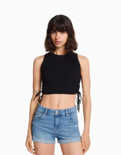 FEMME BERSHKA Shorts et bermudas*Short denim retroussé