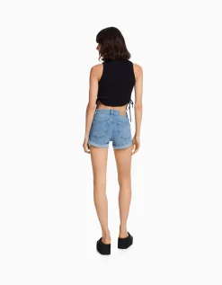 FEMME BERSHKA Shorts et bermudas*Short denim retroussé